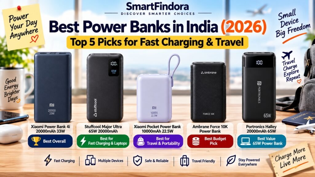 Best power banks in India 2026 – top 5 picks for fast charging and travel